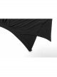 Punk Cashmere Knitting Cross-Folding Fold Design High Collar Pleated Long Sleeve Black T-Shirt