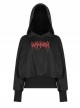 Pure Cotton Threaded Elastic Hem Witch Hat Gothic Letter Printing Sweater