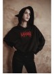 Pure Cotton Threaded Elastic Hem Witch Hat Gothic Letter Printing Sweater
