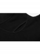 Punk Black High Collar Pointed Hem Cut-Out Fit T-Shirt