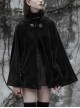 Punk Cloak Design Irregular Hem Silver Meniscus Embroidery Dark Velvet Embroidered Cloak Jacket