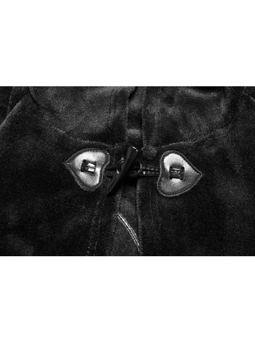 Punk Cloak Design Irregular Hem Silver Meniscus Embroidery Dark Velvet Embroidered Cloak Jacket