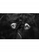 Punk Cloak Design Irregular Hem Silver Meniscus Embroidery Dark Velvet Embroidered Cloak Jacket
