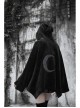 Punk Cloak Design Irregular Hem Silver Meniscus Embroidery Dark Velvet Embroidered Cloak Jacket