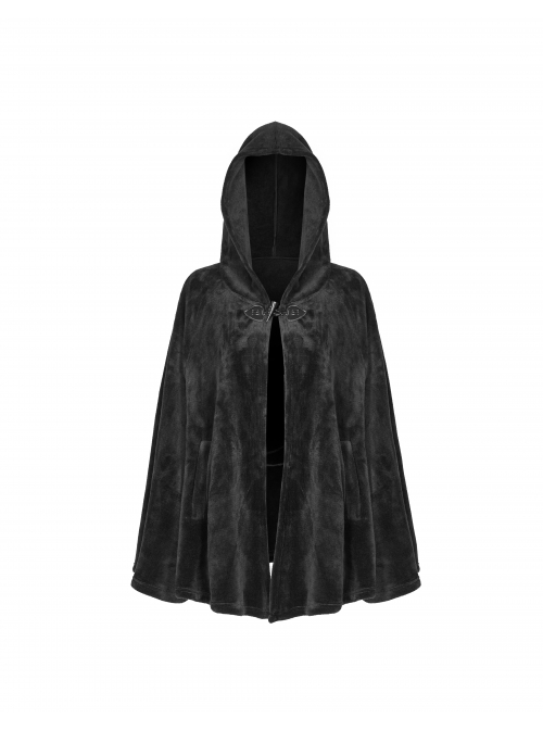 Punk Cloak Design Irregular Hem Silver Meniscus Embroidery Dark Velvet Embroidered Cloak Jacket