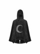 Punk Cloak Design Irregular Hem Silver Meniscus Embroidery Dark Velvet Embroidered Cloak Jacket