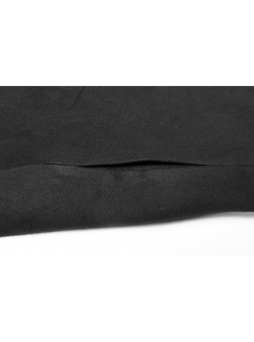 Punk Black Pointed Witch Hat Design Metal Zipper Decoration Dark Loose Irregular Woolen Coat