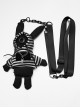 Punk Velvet Clown Hat Design Bunny Doll Backpack Decoration Medium-Length Coat