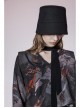 Lightweight Waste Series Printed Woven Fabric Small Shoulder Pad Design V-Neck Shirt