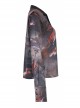 Lightweight Waste Series Printed Woven Fabric Small Shoulder Pad Design V-Neck Shirt