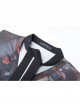 Lightweight Waste Series Printed Woven Fabric Small Shoulder Pad Design V-Neck Shirt