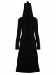 Punk Plush Fabric Wizard Hat Metal Zipper Decoration Collect Waist Knit Long Coat