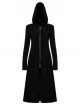 Punk Plush Fabric Wizard Hat Metal Zipper Decoration Collect Waist Knit Long Coat