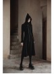 Punk Plush Fabric Wizard Hat Metal Zipper Decoration Collect Waist Knit Long Coat