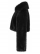 Punk Long woolly Heart-Shaped Buckle Belt Design Loose Black Short Coat