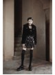 Punk Long woolly Heart-Shaped Buckle Belt Design Loose Black Short Coat