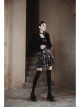 Punk Long woolly Heart-Shaped Buckle Belt Design Loose Black Short Coat