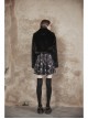 Punk Long woolly Heart-Shaped Buckle Belt Design Loose Black Short Coat