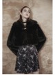 Punk Long woolly Heart-Shaped Buckle Belt Design Loose Black Short Coat