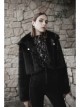Punk Long woolly Heart-Shaped Buckle Belt Design Loose Black Short Coat