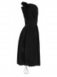 Black Punk Fox Pointed Ear Design Woolly Loose Medium Length Sweater Coat