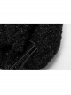 Black Punk Metal Zipper Decoration Woolly Bear Ears Drawstring Short Jacket