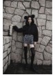 Black Punk Metal Zipper Decoration Woolly Bear Ears Drawstring Short Jacket