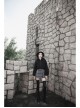 Black Punk Metal Zipper Decoration Woolly Bear Ears Drawstring Short Jacket