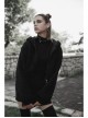 Black Punk Metal Zipper Decoration Woolly Bear Ears Drawstring Short Jacket