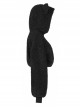 Black Punk Metal Zipper Decoration Woolly Bear Ears Drawstring Short Jacket