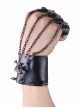 Punk Cortex Rivet Design Metal Chain Hole Decoration Five Finger Ring Skull Gloves