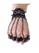 Punk Cortex Rivet Design Metal Chain Hole Decoration Five Finger Ring Skull Gloves