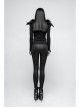 Black Gothic Flocking Iron Chain Decoration Feather Leather Shoulder Knot