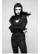 Black Gothic Flocking Iron Chain Decoration Feather Leather Shoulder Knot
