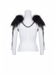 Black Gothic Flocking Iron Chain Decoration Feather Leather Shoulder Knot