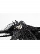 Black Gothic Flocking Iron Chain Decoration Feather Leather Shoulder Knot