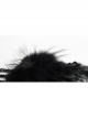 Black Gothic Flocking Iron Chain Decoration Feather Leather Shoulder Knot