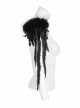 Black Gothic Flocking Iron Chain Decoration Feather Leather Shoulder Knot
