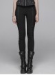 Gothic Stretch Tight Jacquard Printed Decoration Black Bottom Trousers