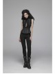 Gothic Stretch Tight Jacquard Printed Decoration Black Bottom Trousers