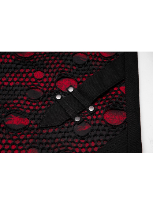 Punk Stretch Weaved Fabric Buttonhole Drawstring Zipper Design Women Trousers