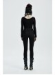Punk Stretch Weaved Fabric Buttonhole Drawstring Zipper Design Women Trousers