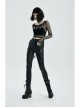 Punk Super Stretch Weaved Fabric Metal Love Lock Decoration Sexy Rebellious Tights