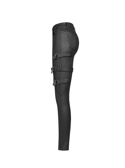 Punk Super Stretch Weaved Fabric Metal Love Lock Decoration Sexy Rebellious Tights