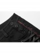 Punk Elastic Red And Black Lattice Stitching Side Rope Decoration Shorts