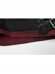 Punk Elastic Red And Black Lattice Stitching Side Rope Decoration Shorts