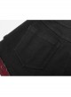 Punk Elastic Red And Black Lattice Stitching Side Rope Decoration Shorts