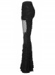 Gothic Knitted Fabric Central Mesh Splicing Design Belt Decoration Flare Long Pants
