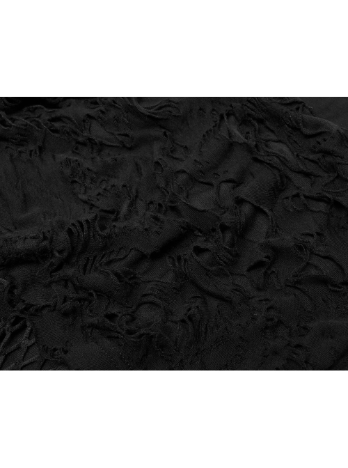 Gothic Knitted Fabric Central Mesh Splicing Design Belt Decoration Flare Long Pants