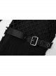 Gothic Knitted Fabric Central Mesh Splicing Design Belt Decoration Flare Long Pants